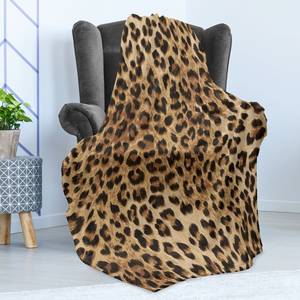 Plaid Leopard-Druck Polyester - Pale Braun / Schwarz - 125 x 175 cm