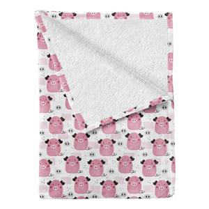 Plaid Ferkel Polyester - Grau / Rosa - 125 x 175 cm