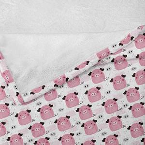 Plaid Ferkel Polyester - Grau / Rosa - 125 x 175 cm