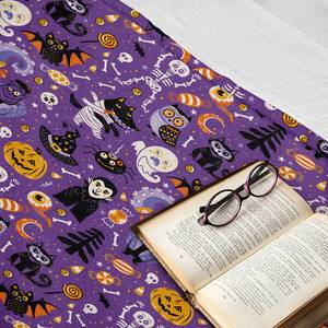 Plaid Halloween Polyester - Violet / Orange - 175 x 230 cm