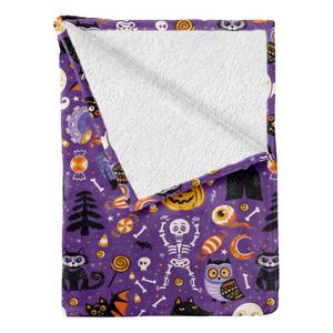 Plaid Halloween Polyester - Violett / Orange - 125 x 175 cm