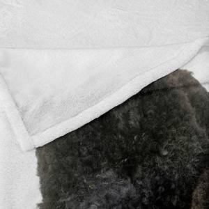 Plaid Poedel polyester - donkergrijs/wit - 125 x 175 cm