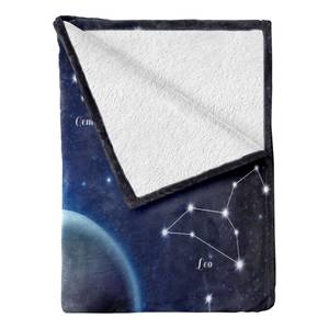 Plaid Astronomie Polyester - Bleu nuit / Gris foncé - 175 x 230 cm