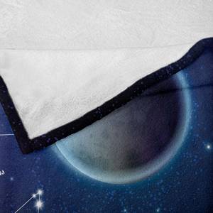 Plaid Astronomie Polyester - Bleu nuit / Gris foncé - 175 x 230 cm