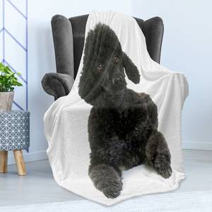 Plaid Caniche Polyester - Gris foncé / Blanc - 175 x 230 cm