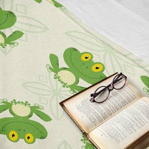 Plaid Grenouille Polyester - Ivoire / Vert pâle - 175 x 230 cm