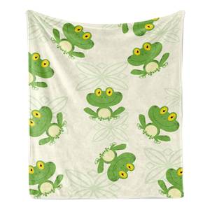 Plaid Grenouille Polyester - Ivoire / Vert pâle - 175 x 230 cm