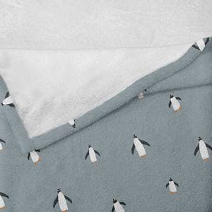 Plaid Pinguïn polyester - donkergrijs - 125 x 175 cm
