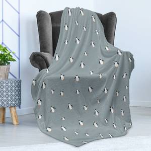 Plaid Pinguïn polyester - donkergrijs - 175 x 230 cm