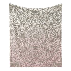 Plaid Mandala polyester - pale pink/beige - 125 x 175 cm