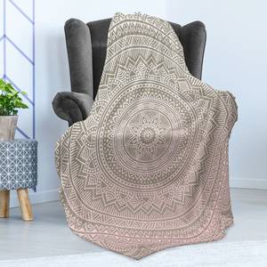 Plaid Mandala polyester - pale pink/beige - 175 x 230 cm