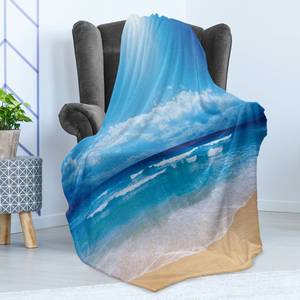 Plaid Rivage I Polyester - Marron / Bleu - 175 x 230 cm