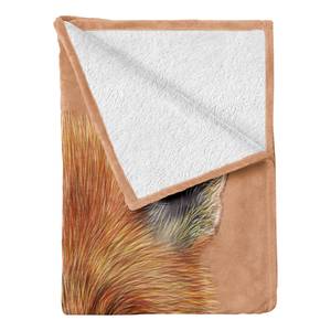 Plaid Renard Polyester - Marron / Orange - 125 x 175 cm