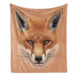 Plaid Fuchs Polyester - Braun / Orange - 125 x 175 cm