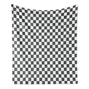 Plaid Kariert II Polyester - Grau / Weiß - 175 x 230 cm