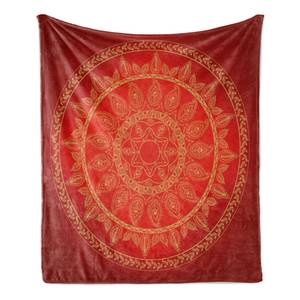 Plaid Mandala polyester - bordeauxrood/vermiljoenrood - 125 x 175 cm