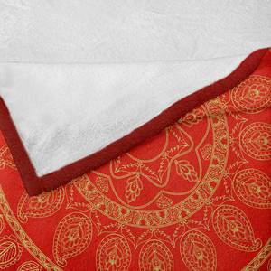 Plaid Mandala polyester - bordeauxrood/vermiljoenrood - 175 x 230 cm
