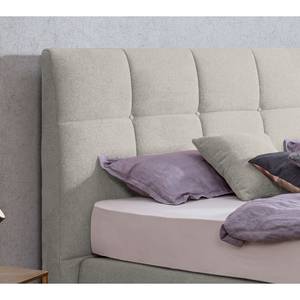 Boxspringbett Arano Chenille GCP: 49 light grey - 160 x 200cm - Doppelmatratze H2/H3