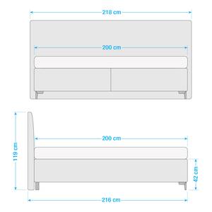 Letto boxspring Arano Ciniglia GCP: zinc - 200 x 200cm - H2