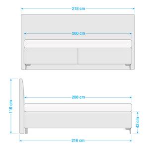 Boxspringbett Arano Chenille GCP: 129 concrete - 200 x 200cm - Doppelmatratze H2/H3