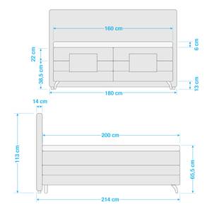 Boxspring Emalia Chenille GCP: 106 denim - 160 x 200cm - H2 zacht