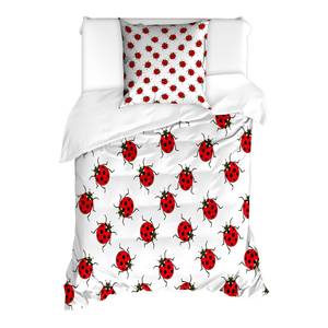 Parure de lit Kids Microfibre / Polyester - Blanc / Rouge - 135 x 200 cm + oreiller 80 x 80 cm