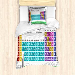 Bettwäsche Periodensystem Microfaser Polyester - Mehrfarbig - 135 x 200 cm + Kissen 80 x 80 cm