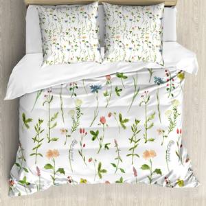 Beddengoed Bloemen I microvezel polyester - meerdere kleuren - 200x200cm + 2 kussens 80x80cm