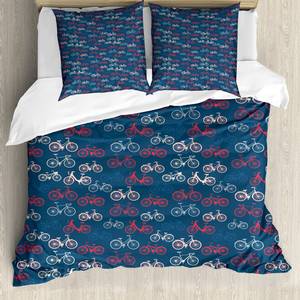 Beddengoed Fiets microvezel polyester - meerdere kleuren - 155x220cm + 2 kussens 80x80cm