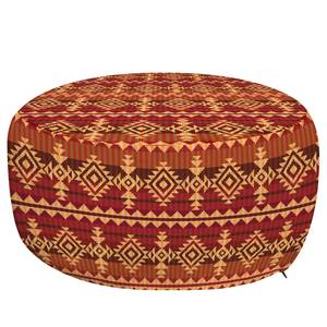 Pouf Mexicain I Polyester - Orange / Marron