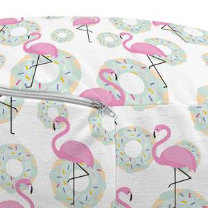 Poef Flamingo polyester - roze/muntkleurig