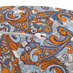 Pouf Jahrgang Polyester - Hellblau / Orange