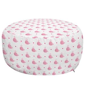 Pouf Baby Polyester - Weiß / Rosa