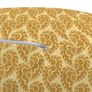 Poef Paisley I polyester - donker mosterdgeel/beige