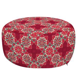 Pouf Mandala II Polyester - Rose / Pêche