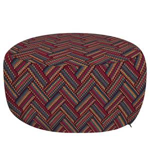 Pouf Rouge & Marron Polyester - Multicolore