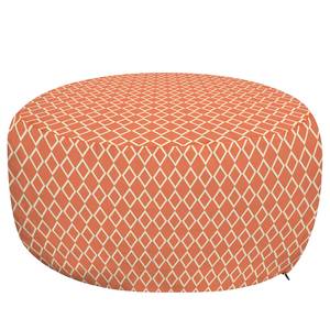 Pouf Géométrique I Polyester - Orange / Blanc