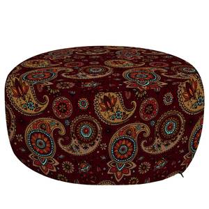 Pouf Paisley II Poliestere - Marrone / Senape