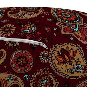 Pouf Paisley II Polyester - Marron / Moutarde