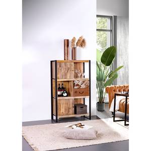 Highboard Vallentuna massief mangohout/metaal - mangohout/zwart