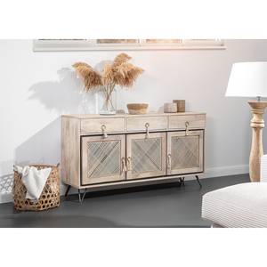 Sideboard Lumby I Mango massiv - Mango Hell / Grau