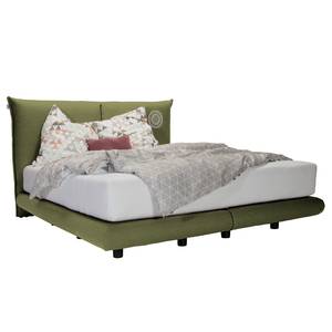 Boxspringbett Soho Pillow Webstoff - Stoff TBO: 323 soft olive - 160 x 200cm - H2 - Mit Motiv