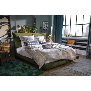 Boxspringbett Soho Pillow Webstoff - Stoff TBO: 323 soft olive - 160 x 200cm - H2 - Mit Motiv