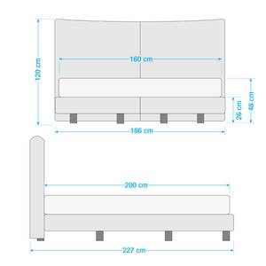 Boxspringbett Soho Pillow Webstoff - Stoff TBO: 9 anthrazite - 160 x 200cm - H3 - Unifarben