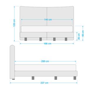 Lit Boxspring Soho Pillow Tissu - Tissu TBO: 616 soft emerald - 140 x 200cm - D3 medium - Unicolore