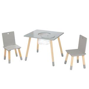 Tavolo e sedie Roba Basic (3) Grigio - Materiale sintetico - Legno parzialmente massello
