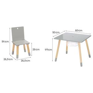 Table et chaises Roba Basic Gris - Matière plastique - En partie en bois massif