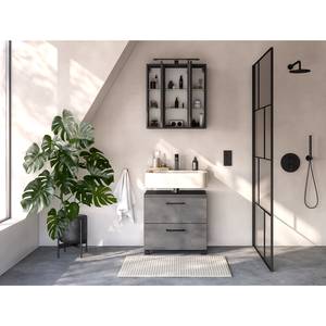 Set di mobili da bagno BOOYA II (2) Senza illuminazione - Effetto cemento scuro / Grafite