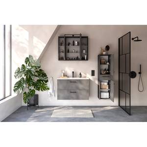 Set di mobili da bagno BOOYA III (3) Senza illuminazione - Effetto cemento scuro / Grafite