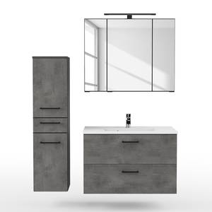 Set di mobili da bagno BOOYA III (3) Senza illuminazione - Effetto cemento scuro / Grafite